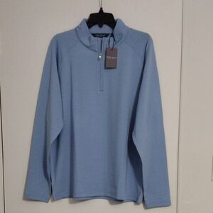 Perry Ellis Light Blue Zip-Up Sweater